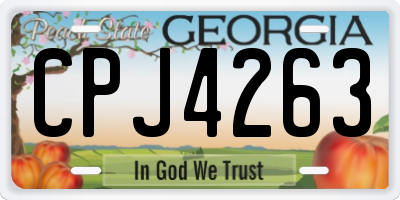 GA license plate CPJ4263