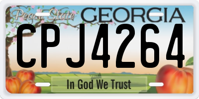 GA license plate CPJ4264