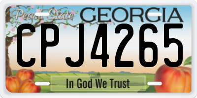 GA license plate CPJ4265