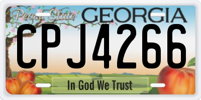GA license plate CPJ4266