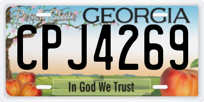 GA license plate CPJ4269