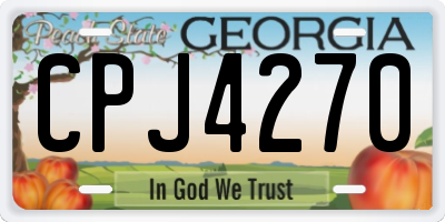 GA license plate CPJ4270