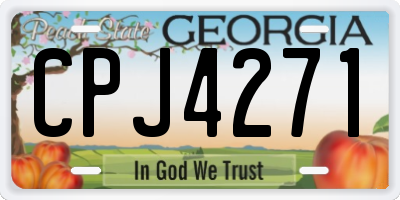 GA license plate CPJ4271