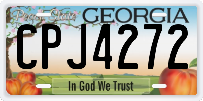GA license plate CPJ4272