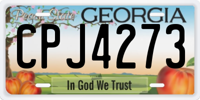 GA license plate CPJ4273