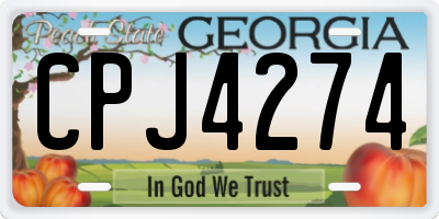 GA license plate CPJ4274