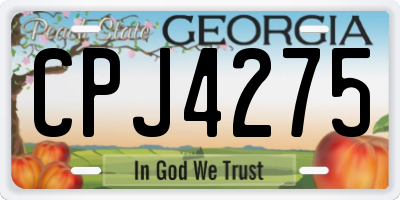 GA license plate CPJ4275