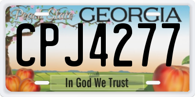 GA license plate CPJ4277