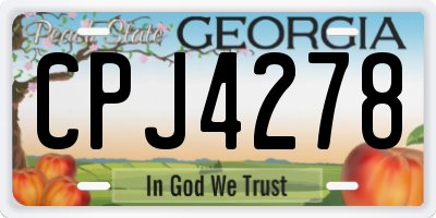 GA license plate CPJ4278