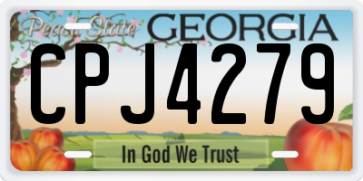 GA license plate CPJ4279