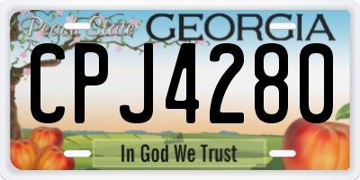 GA license plate CPJ4280