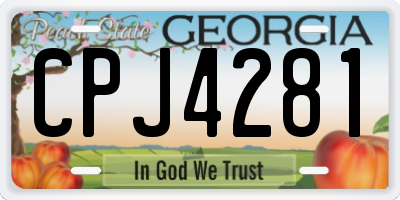 GA license plate CPJ4281