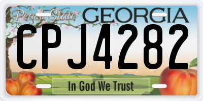 GA license plate CPJ4282