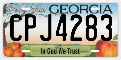 GA license plate CPJ4283