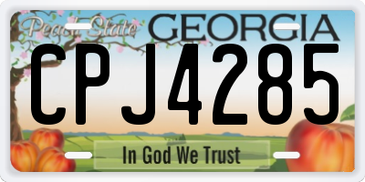 GA license plate CPJ4285