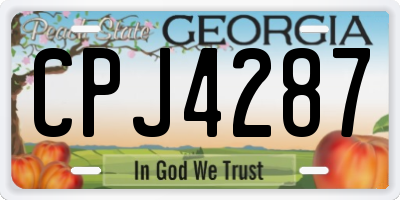 GA license plate CPJ4287