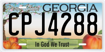 GA license plate CPJ4288