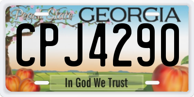 GA license plate CPJ4290