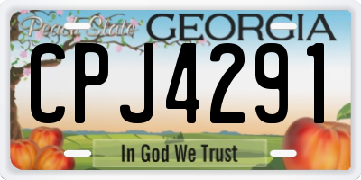 GA license plate CPJ4291