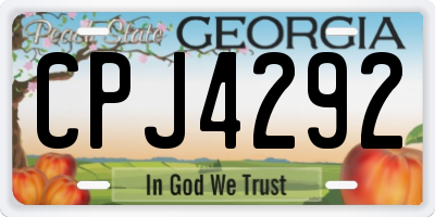 GA license plate CPJ4292