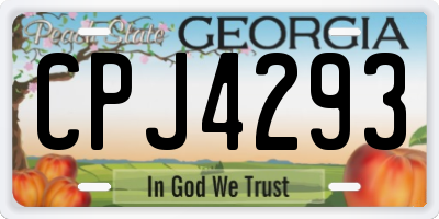 GA license plate CPJ4293