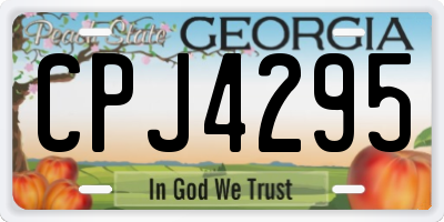 GA license plate CPJ4295