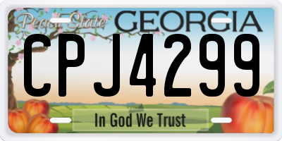 GA license plate CPJ4299