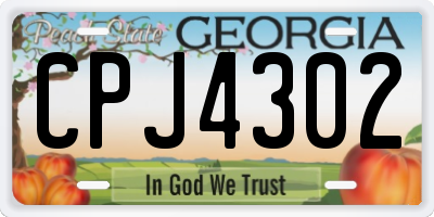 GA license plate CPJ4302