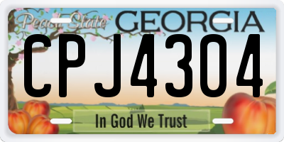 GA license plate CPJ4304
