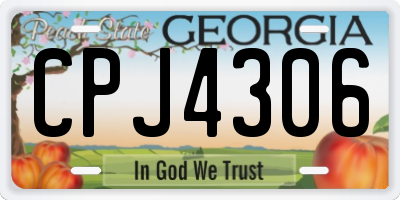 GA license plate CPJ4306