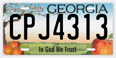 GA license plate CPJ4313