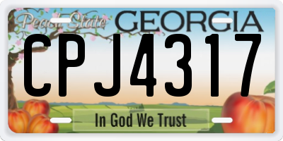 GA license plate CPJ4317