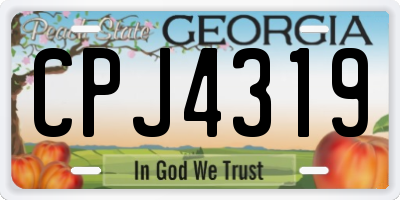 GA license plate CPJ4319