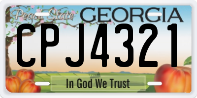GA license plate CPJ4321