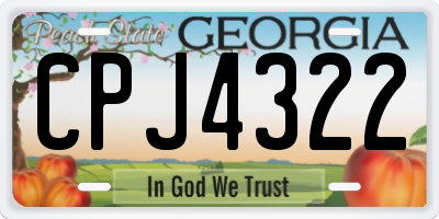 GA license plate CPJ4322