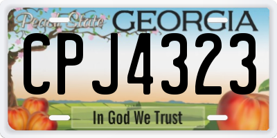 GA license plate CPJ4323