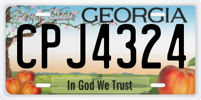 GA license plate CPJ4324