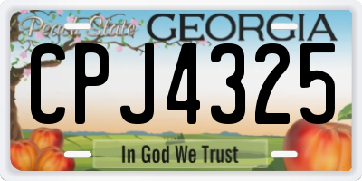 GA license plate CPJ4325