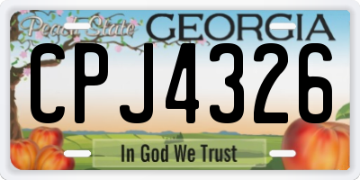 GA license plate CPJ4326
