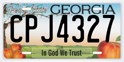 GA license plate CPJ4327