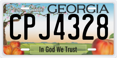 GA license plate CPJ4328