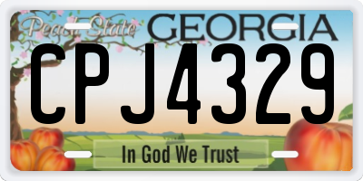 GA license plate CPJ4329