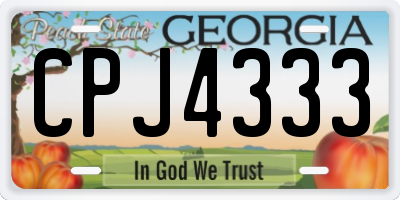 GA license plate CPJ4333