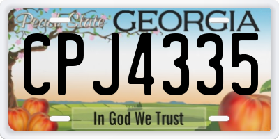 GA license plate CPJ4335
