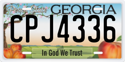 GA license plate CPJ4336