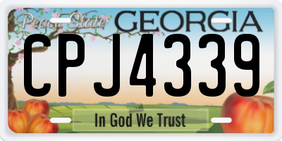 GA license plate CPJ4339