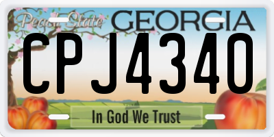 GA license plate CPJ4340