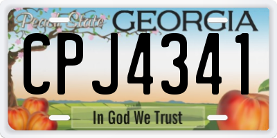 GA license plate CPJ4341