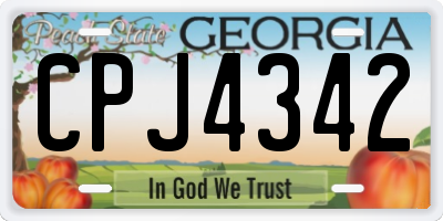 GA license plate CPJ4342