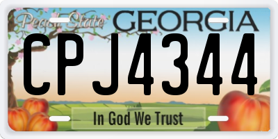 GA license plate CPJ4344